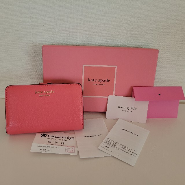 ♥️お買得♥️【kete spade NEW YORK】コーラルピンク 二つ折 | www