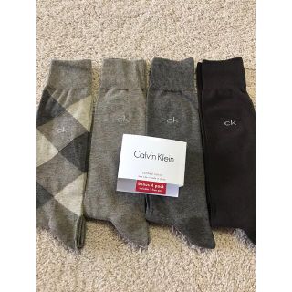 カルバンクライン(Calvin Klein)の新品カルバンクラインCalvin Kleinドレスハイソックス靴下4足セット茶系(ソックス)