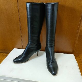 ジミーチュウ(JIMMY CHOO)のジミーチュウ JIMMY CHOO ロングブーツ 36 1/2 レザー 黒(ブーツ)