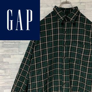 ギャップ(GAP)のギャップ　GAP 長袖シャツ　チェック　胸ポケット　緑　深緑(シャツ)