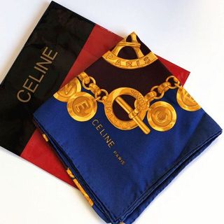 セリーヌ(celine)の未使用品★イタリア製★★CELINE セリーヌ★大判スカーフ★シルク(バンダナ/スカーフ)