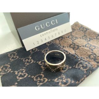 グッチ(Gucci)のグッチアイコンリングホワイトゴールド18WG サイズ9号（ワイド）(リング(指輪))