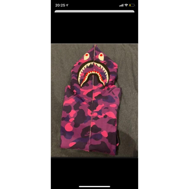 最旬トレンドパンツ A BATHING APE - BAPE シャークパーカー紫(激レア
