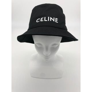 セリーヌ(celine)のCELINE♦︎ バケットハット ギャバジンコットン ロゴ入り ブラック(ハット)