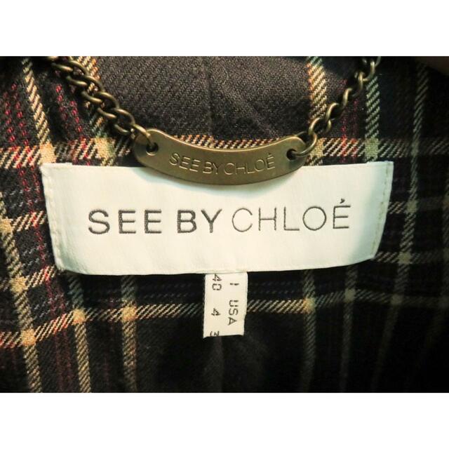 SEE BY CHLOE(シーバイクロエ)のSEE BY CHLOE シーバイクロエ　ウールコート　ブラック系 レディースのジャケット/アウター(ロングコート)の商品写真