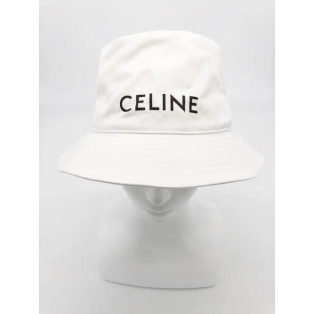 CELINE♦︎バケットハット L ギャバジンコットン ロゴ入り オフホワイト