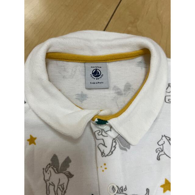 PETIT BATEAU(プチバトー)のプチバトー PETIT BATEAU長袖ロンパース　6m/67cm キッズ/ベビー/マタニティのベビー服(~85cm)(ロンパース)の商品写真