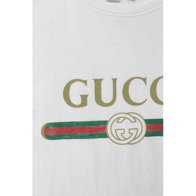 ☆新春福袋2021☆ グッチ - Gucci 440103 M ヴィンテージロゴプリントT ソブリン債 GUCCI グッチ ロゴ LOGO Tシャツ オーバーサイズ M Tシャツ/カットソー(半袖/袖なし)