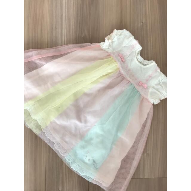 coeur a coeur(クーラクール)のクーラクール  チュールワンピース95 キッズ/ベビー/マタニティのキッズ服女の子用(90cm~)(ワンピース)の商品写真