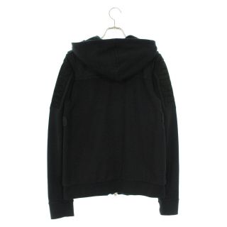 BALMAIN - バルマン レザー切替ミリタリージップアップパーカー M
