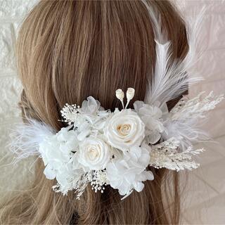 ホワイトウェディング系♡髪飾り ヘッドドレス 結婚式 前撮り 成人式 卒業式(ヘッドドレス/ドレス)