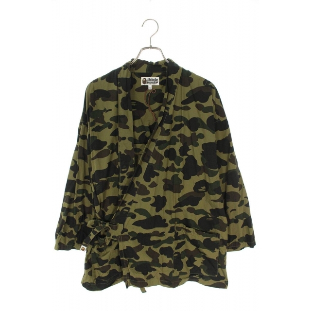 A BATHING APE - アベイシングエイプ サルカモ総柄法被長袖シャツ XLの