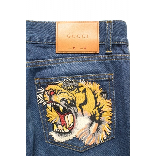 Gucci - グッチ タイガー フラワー アップリケ デニムパンツ 27インチ