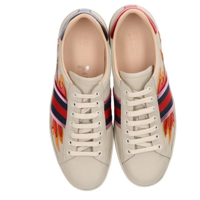 GUCCI - グッチ 440724 ACE ファイヤーモチーフレザースニーカー GUCCI - グッチ 440724 ACE ファイヤーモチーフレザースニーカー