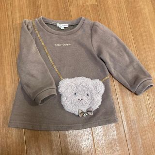 エニィファム(anyFAM)のエニィファム　裏ボア　くまさんポシェット付き風トップス　90cm(Tシャツ/カットソー)