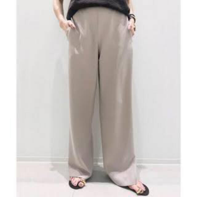 WIDE PANTS ベージュ 38&コットンシルクカシミヤVネックプルオーバー71cm