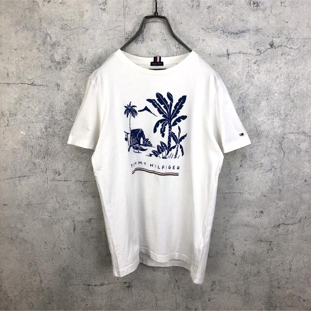 TOMMY HILFIGER(トミーヒルフィガー)の希少 90s トミーヒルフィガー Tシャツ プリント 刺繍ロゴ 美品 レディースのトップス(Tシャツ(半袖/袖なし))の商品写真