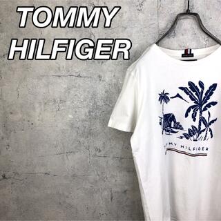 トミーヒルフィガー(TOMMY HILFIGER)の希少 90s トミーヒルフィガー Tシャツ プリント 刺繍ロゴ 美品(Tシャツ(半袖/袖なし))