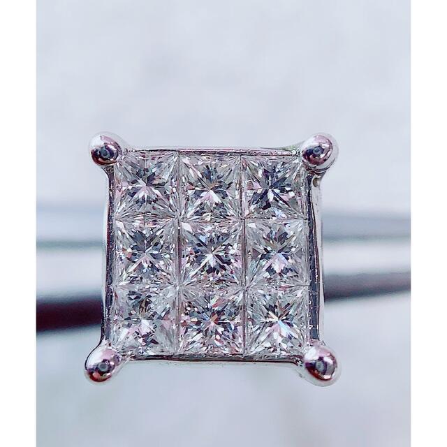 ★0.5ct〜0.6ct★✨プリンセスダイヤモンドK18WGピアスイヤリング