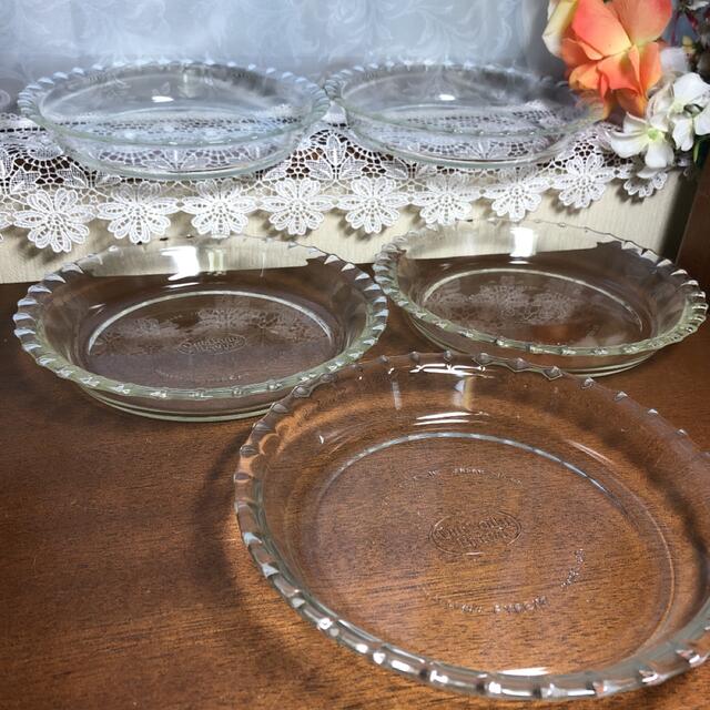Pyrex - 懐かしい進々堂のパイレックスお皿5枚 デイリー Pyrex - 懐かしい進々堂のパイレックスお皿5枚 デイリー