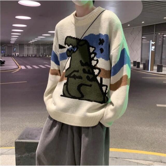 韓国ファッション クロコダイル オーバー ニット セーター Mサイズ
