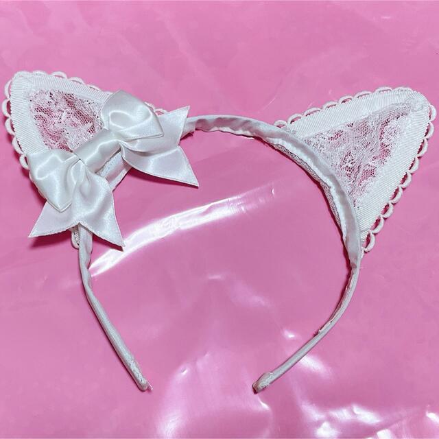 Angelic Pretty - Angelic Pretty Lacy Catカチューシャ シロの通販 by
