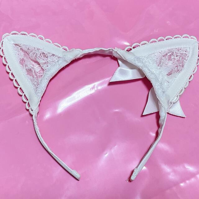 Angelic Pretty - Angelic Pretty Lacy Catカチューシャ シロの通販 by