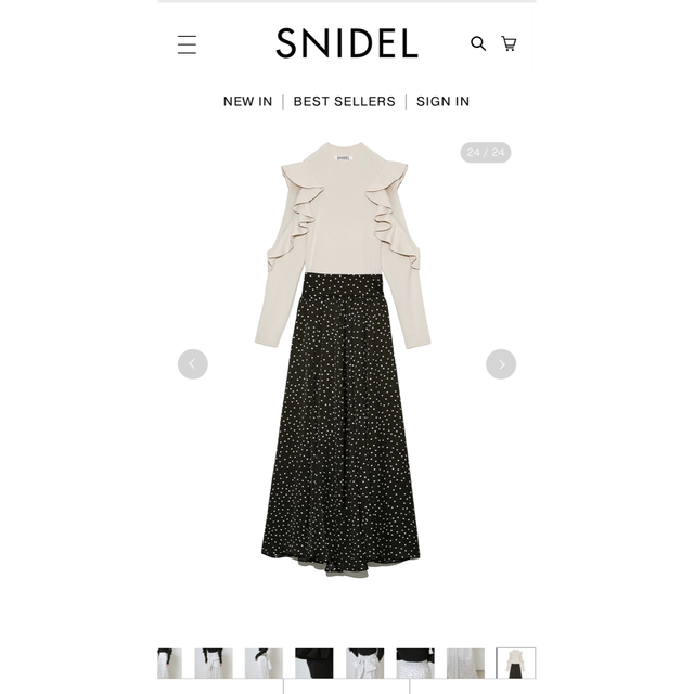 SNIDEL(スナイデル)のSNIDEL  フリルニットドッキングワンピース レディースのワンピース(ロングワンピース/マキシワンピース)の商品写真