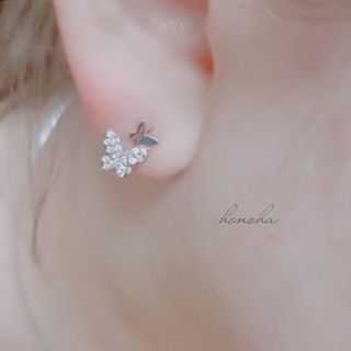 ヨンドシー(4℃)のmicro pave butterflies pierce ◯s925 post(ピアス)