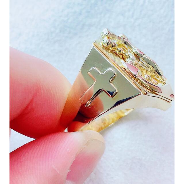 ★0.05ct★✨ダイヤモンドK10クロスイカリモチーフリング指輪 メンズのアクセサリー(リング(指輪))の商品写真