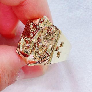 ☆0.05ct☆✨ダイヤモンドK10クロスイカリモチーフリング指輪 www