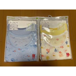 ユニクロ(UNIQLO)の①ユニクロ ベビー　肌着 80 半袖 コットンメッシュインナーT 6枚セット(肌着/下着)