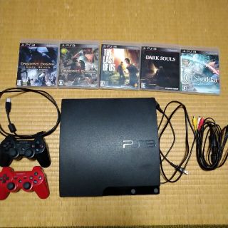 プレイステーション3(PlayStation3)のPS3本体　コントローラー2個　ソフト5本セット(家庭用ゲーム機本体)