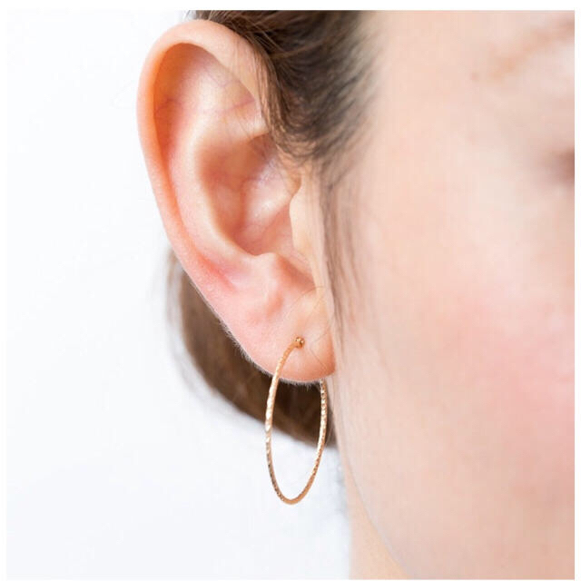 アガット 3cm フープピアス-