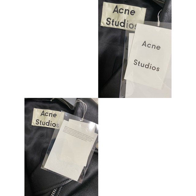 Acne Studios(アクネストゥディオズ)のお値下げ！新品未使用　Acne Studiosレザージャケット　EU36 レディースのジャケット/アウター(ライダースジャケット)の商品写真