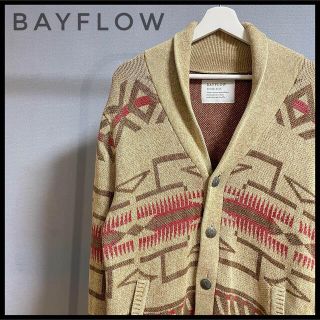 ベイフロー(BAYFLOW)のBAYFLOW ベイフロー　カーディガン　オルテガ　ネイティブ　ベージュ　茶色(カーディガン)