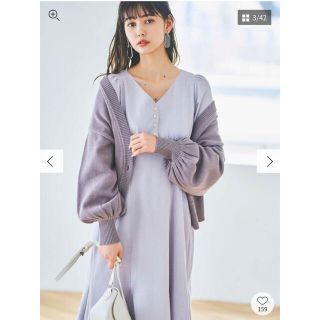 ダズリン(dazzlin)の完売品　dazzlin ダズリン　ケープフリルリボンフレアワンピース　パープル(ロングワンピース/マキシワンピース)