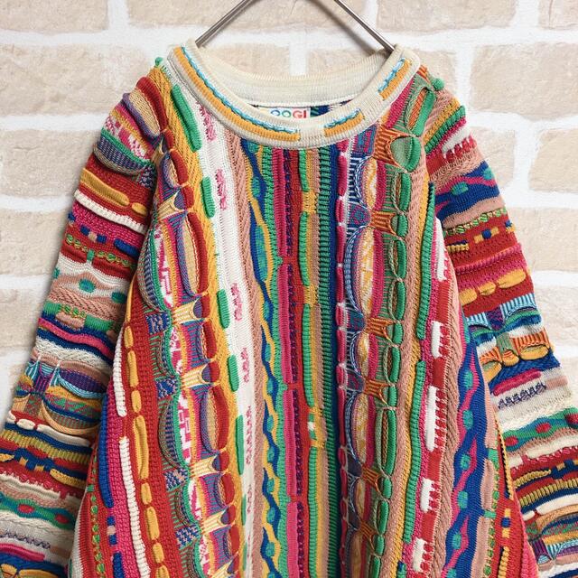 希少】 COOGI クージー 3Dニット セーター マルチカラー 立体編み