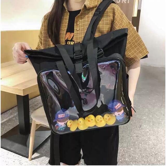 大容量オタ活バック痛バッグ リュック ショルダー ハンド 韓国 黒 メンズのバッグ(バッグパック/リュック)の商品写真