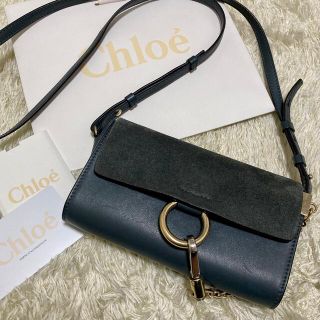 クロエ(Chloe)のほぼ新品✨クロエ フェイ ショルダーバッグ ポシェット 斜め掛け レザー グレー(ショルダーバッグ)