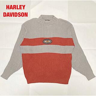 ハーレーダビッドソン(Harley Davidson)のHARLEY-DAVIDSON　リブ編みニット　ワッペン　バイカラー　USA製(ニット/セーター)