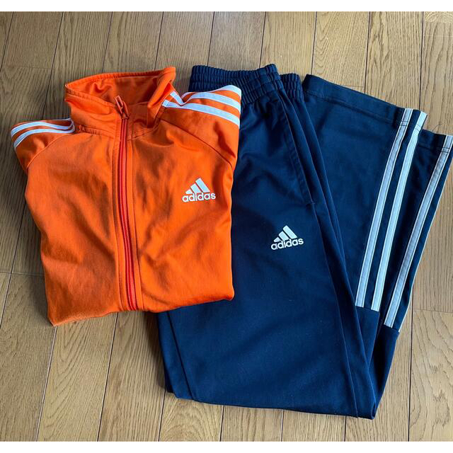 adidas アディダス ジャージ 上下 150 オレンジ ブルー adidas アディダス ジャージ 150
