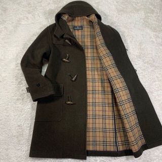 バーバリー(BURBERRY)の極美品 BURBERRYS ダッフルコート ノバチェック カーキ L 三陽商会(ダッフルコート)