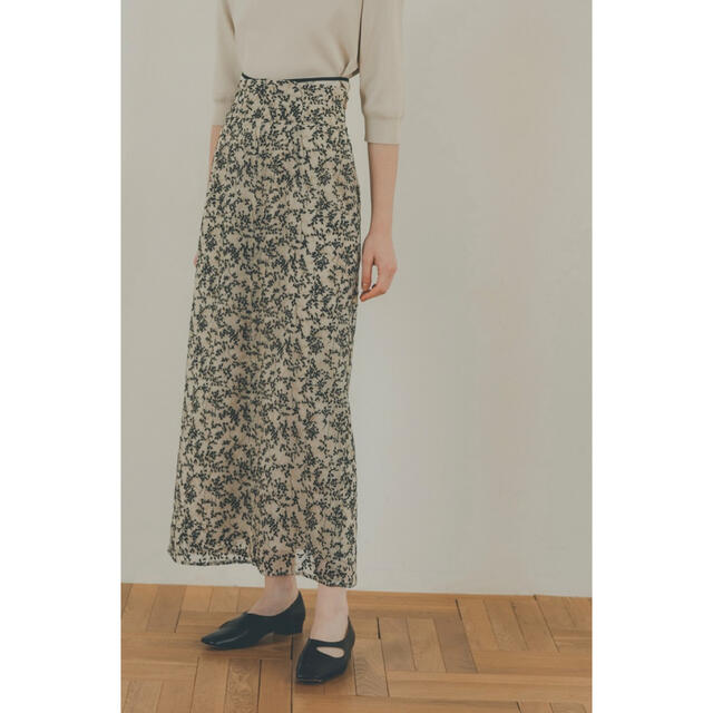 ロングスカートCLANE クラネ FLORET EMBROIDERY SKIRT サイズ1