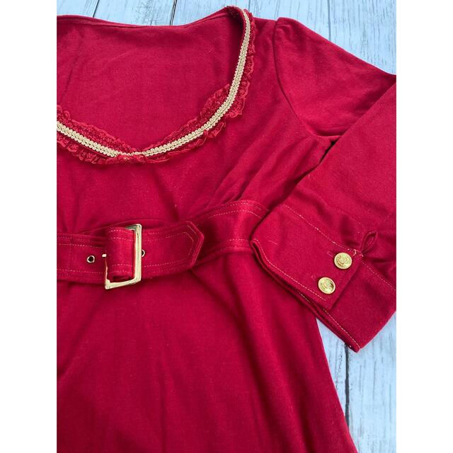CECIL McBEE(セシルマクビー)のセシルマクビー赤カットソー 5分袖Tシャツ レディースのトップス(カットソー(長袖/七分))の商品写真