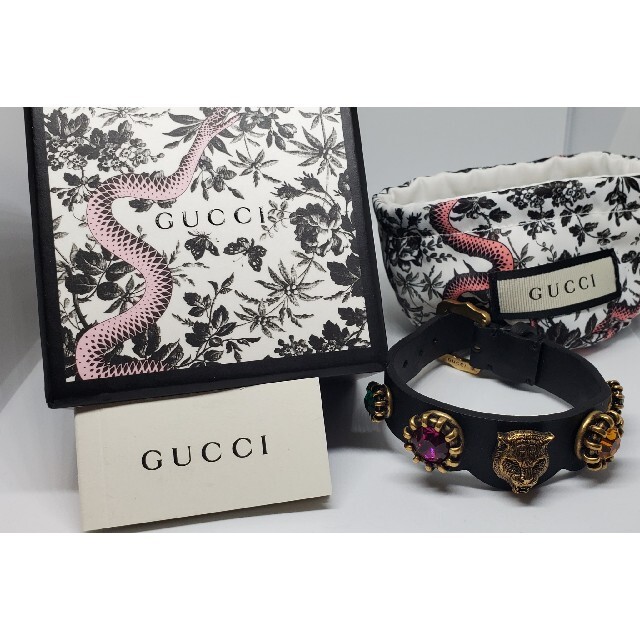 Gucci - 【超レア完売品】GUCCI レザーブレスレット タイガーヘッド