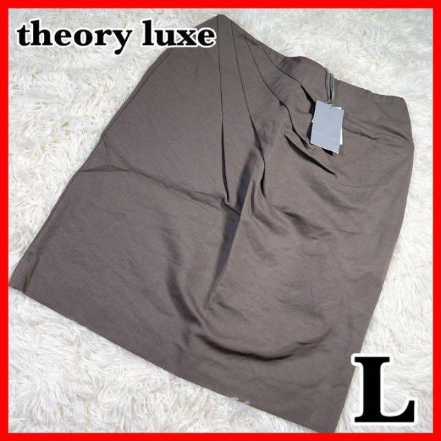 新品！ セオリーリュークス theory luxe スリムスカート シルク混 L ひざ丈スカート