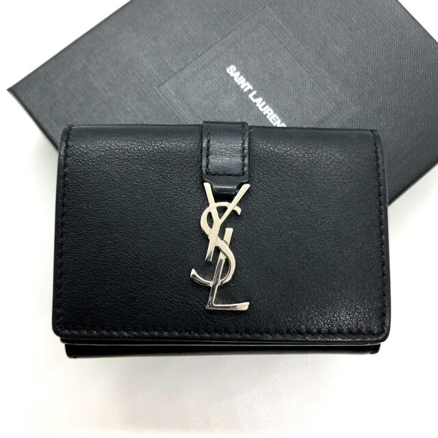 折り財布美品 SAINT LAURENT コンパクト 折り財布 サンローラン 正規品