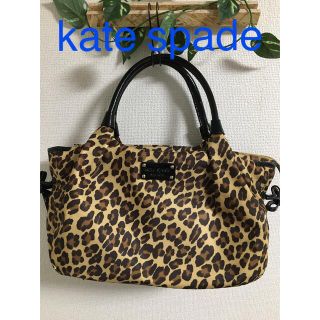 ケイトスペードニューヨーク(kate spade new york)の【美品】kate spade NEWYORK レオパード　ヒョウ柄　ハンドバッグ(ハンドバッグ)