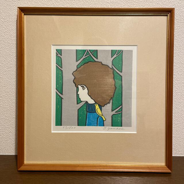 やなせたかし 木版画 『小鳥』 希少品 - 版画